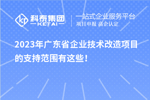 2023年廣東省企業(yè)技術(shù)改造項(xiàng)目的支持范圍有這些！