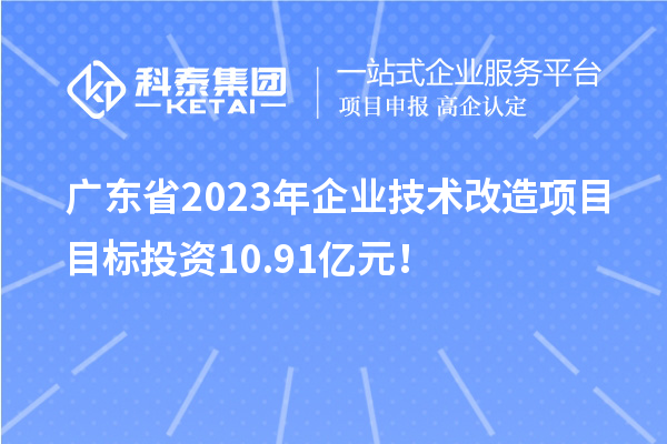 廣東省2023年企業(yè)技術(shù)改造項(xiàng)目目標(biāo)投資10.91億元！