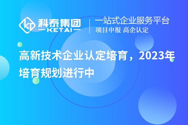 高新技術(shù)企業(yè)認定培育，2023年培育規(guī)劃進行中