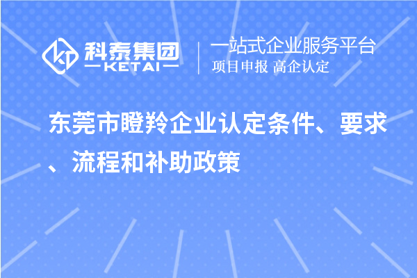 東莞市瞪羚企業(yè)認定條件、要求、流程和補助政策