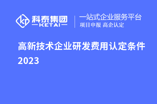 高新技術(shù)企業(yè)研發(fā)費(fèi)用認(rèn)定條件2023