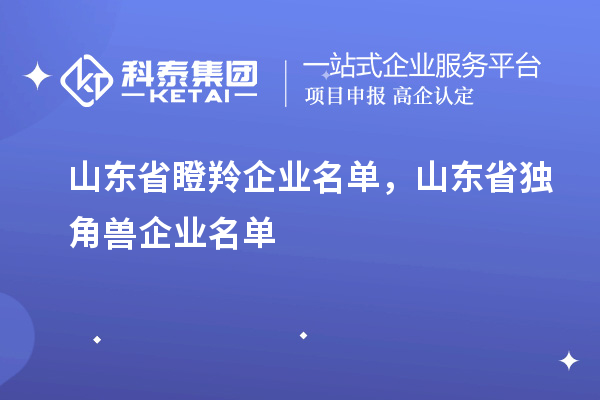 山東省瞪羚企業(yè)名單，山東省獨(dú)角獸企業(yè)名單