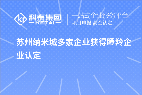 蘇州納米城多家企業(yè)獲得瞪羚企業(yè)認(rèn)定