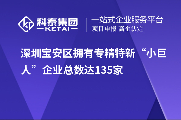 深圳寶安區(qū)擁有專精特新“小巨人”企業(yè)總數(shù)達135家