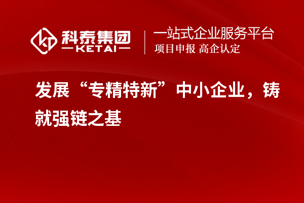 發(fā)展“專精特新”中小企業(yè)，鑄就強(qiáng)鏈之基