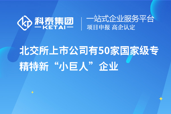 北交所上市公司有50家國家級(jí)專精特新“小巨人”企業(yè)