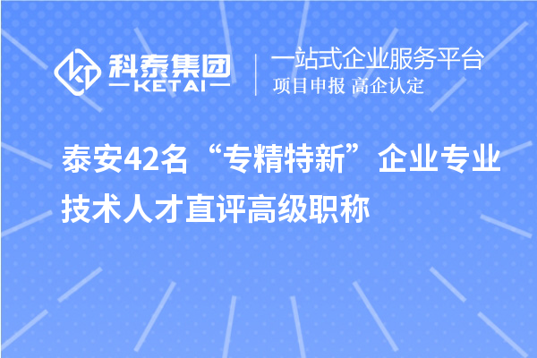 泰安42名“專精特新”企業(yè)專業(yè)技術人才直評高級職稱