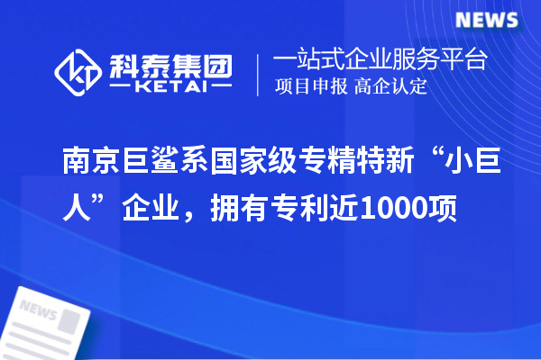 南京巨鯊系國(guó)家級(jí)專精特新“小巨人”企業(yè)，擁有專利近1000項(xiàng)