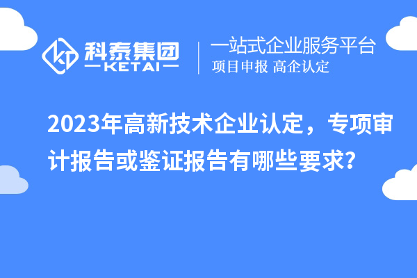 2023年高新技術(shù)企業(yè)認(rèn)定，專項(xiàng)審計(jì)報(bào)告或鑒證報(bào)告有哪些要求？