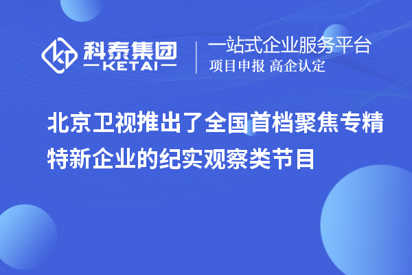 北京衛(wèi)視推出了全國首檔聚焦專精特新企業(yè)的紀實觀察類節(jié)目