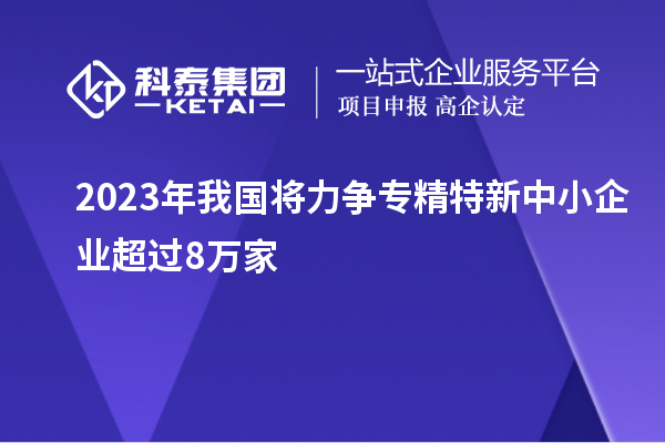 2023年我國(guó)將力爭(zhēng)專精特新中小企業(yè)超過(guò)8萬(wàn)家