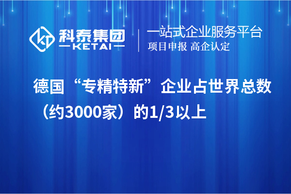 德國(guó)“專精特新”企業(yè)占世界總數(shù)(約3000家)的1/3以上