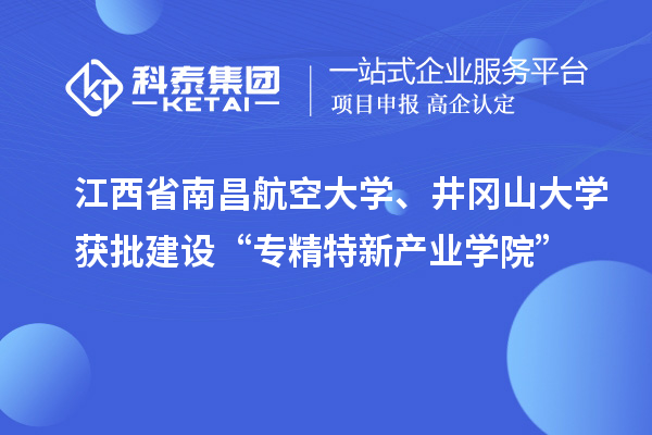 江西省南昌航空大學、井岡山大學獲批建設(shè)“專精特新產(chǎn)業(yè)學院”