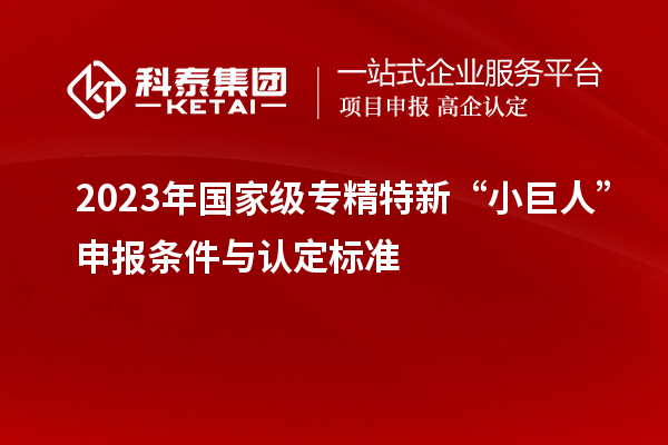 2023年國家級專精特新“小巨人”申報(bào)條件與認(rèn)定標(biāo)準(zhǔn)