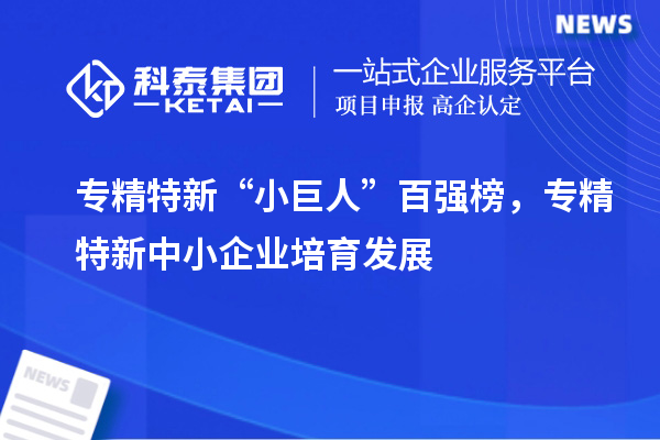 專精特新“小巨人”百強(qiáng)榜，<a href=http://www.cfu6.com/fuwu/zhuanjingtexin.html target=_blank class=infotextkey>專精特新中小企業(yè)</a>培育發(fā)展