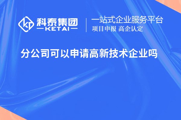 分公司可以申請高新技術(shù)企業(yè)嗎