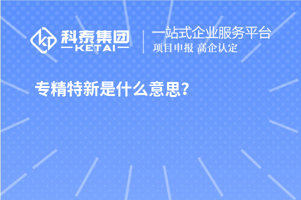 專精特新是什么意思？