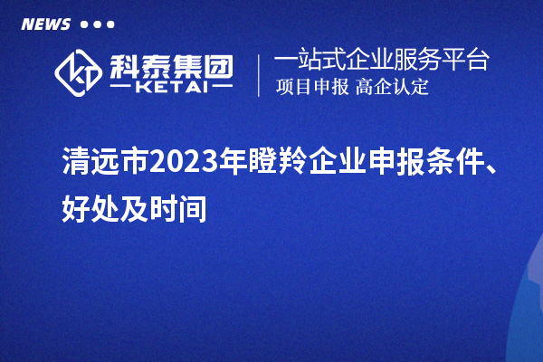 清遠市2023年瞪羚企業(yè)申報條件、好處及時間