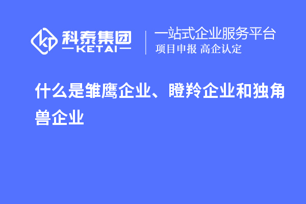 什么是雛鷹企業(yè)、瞪羚企業(yè)和獨角獸企業(yè)