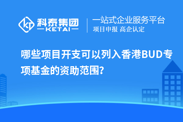 哪些項目開支可以列入香港BUD專項基金的資助范圍？