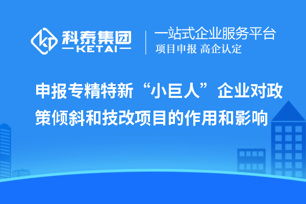 申報專精特新“小巨人”企業(yè)對政策傾斜和<a href=http://www.cfu6.com/fuwu/jishugaizao.html target=_blank class=infotextkey>技改</a>項(xiàng)目的作用和影響
