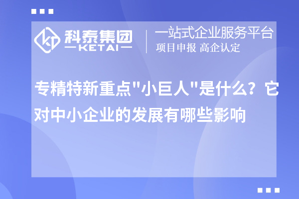 專精特新重點小巨人是什么？它對中小企業(yè)的發(fā)展有哪些影響