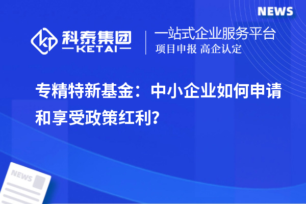 專精特新基金：中小企業(yè)如何申請和享受政策紅利？