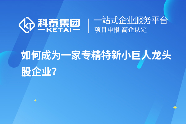 如何成為一家專精特新小巨人龍頭股企業(yè)？