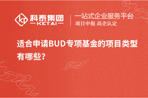 適合申請BUD專項(xiàng)基金的項(xiàng)目類型有哪些？