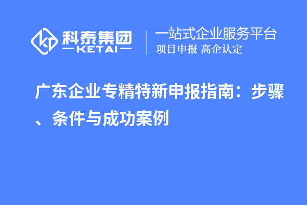 廣東企業(yè)專精特新申報(bào)指南：步驟、條件與成功案例