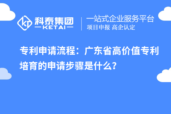專利申請(qǐng)流程：廣東省高價(jià)值專利培育的申請(qǐng)步驟是什么？