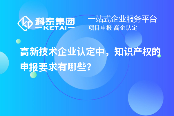 高新技術企業(yè)認定中，知識產權的申報要求有哪些？