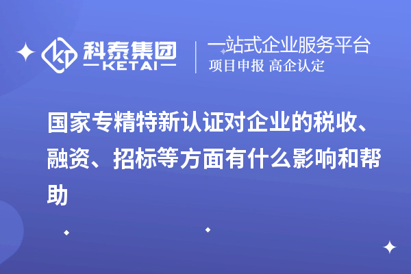 國家專精特新認(rèn)證對(duì)企業(yè)的稅收、融資、招標(biāo)等方面有什么影響和幫助
