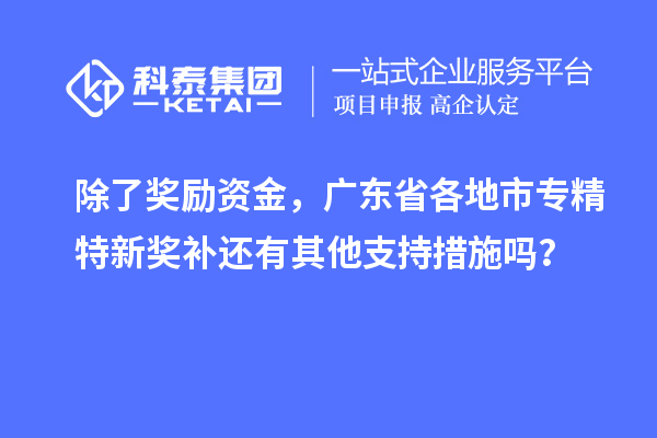 除了獎勵資金，廣東省各地市專精特新獎補還有其他支持措施嗎？