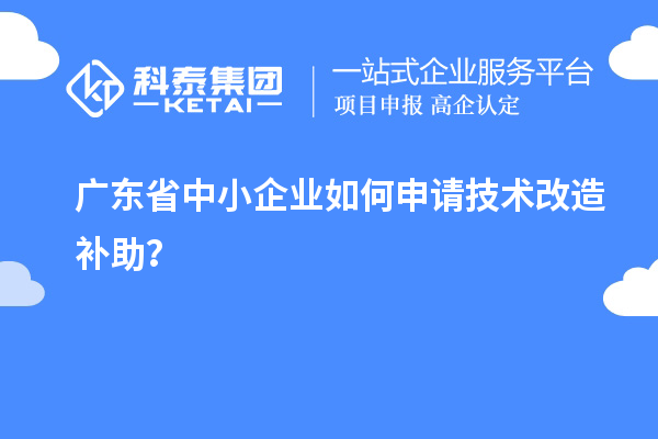 廣東省中小企業(yè)如何申請技術(shù)改造補(bǔ)助？
