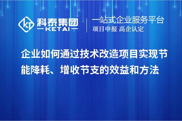 企業(yè)如何通過技術(shù)改造項目實現(xiàn)節(jié)能降耗、增收節(jié)支的效益和方法