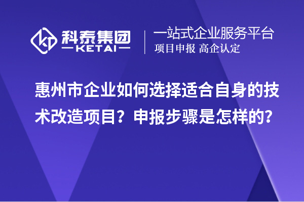 惠州市企業(yè)如何選擇適合自身的技術(shù)改造項目？申報步驟是怎樣的？