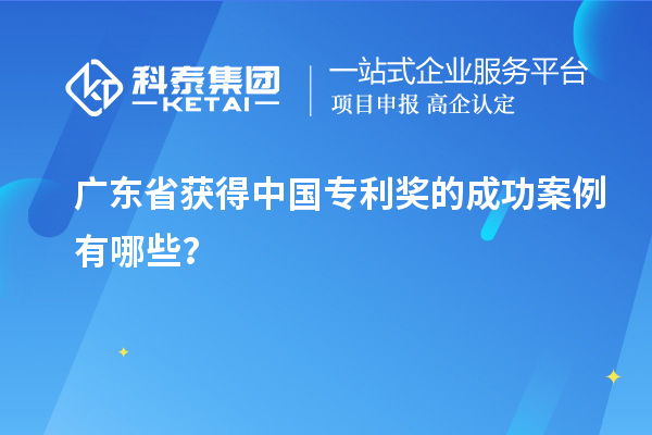 廣東省獲得中國(guó)專利獎(jiǎng)的成功案例有哪些?