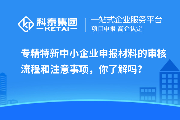 專精特新中小企業(yè)申報(bào)材料的審核流程和注意事項(xiàng)，你了解嗎？