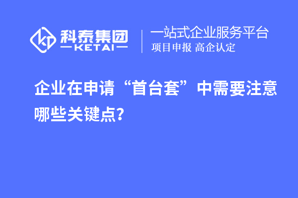 企業(yè)在申請“首臺套”中需要注意哪些關鍵點？
