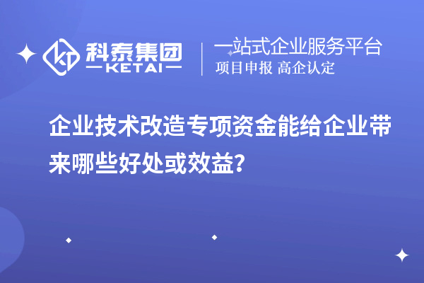 企業(yè)技術(shù)改造專項資金能給企業(yè)帶來哪些好處或效益？