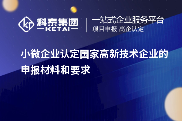 小微企業(yè)認定國家高新技術企業(yè)的申報材料和要求