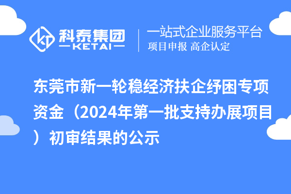 東莞市新一輪穩(wěn)經(jīng)濟扶企紓困專項資金(2024年第一批支持辦展項目)初審結(jié)果的公示