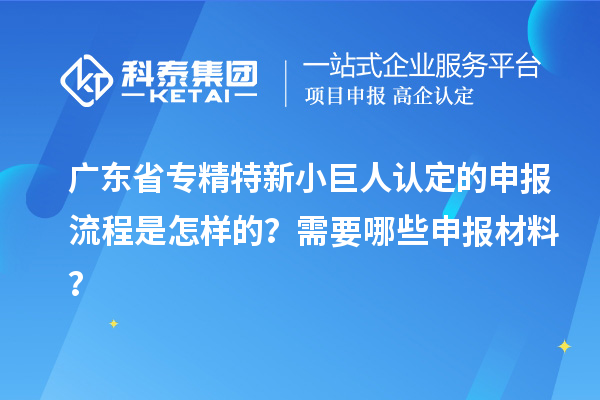 廣東省專精特新小巨人認定的申報流程是怎樣的？需要哪些申報材料？
