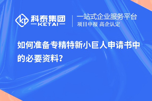 如何準(zhǔn)備專精特新小巨人申請書中的必要資料？