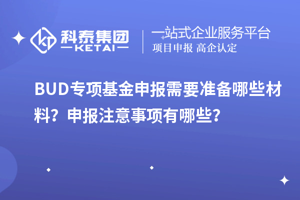 BUD專項基金申報需要準備哪些材料？申報注意事項有哪些？