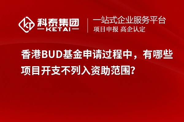 香港BUD基金申請過程中，有哪些項目開支不列入資助范圍？