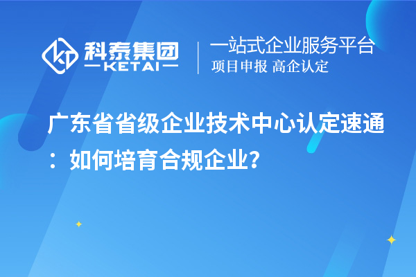 廣東省省級企業(yè)技術(shù)中心認定速通：如何培育合規(guī)企業(yè)？