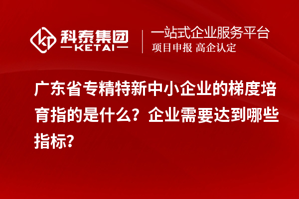 廣東省專精特新中小企業(yè)的梯度培育指的是什么？企業(yè)需要達(dá)到哪些指標(biāo)？