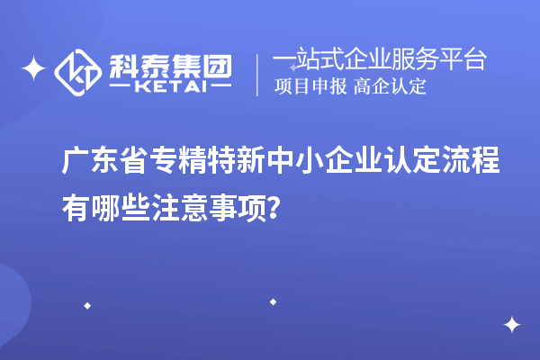 廣東省專精特新中小企業(yè)認(rèn)定流程有哪些注意事項?